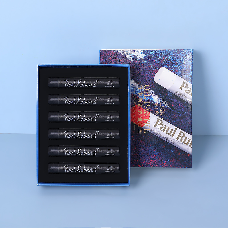 Paul Rubens 6 Pcs Witte Olie Pastel Set, Speciaal Voor Mengen Met Andere Kleur Olie Pastels, geschikt Voor Schilderen Wolken En Golf: 6 PCS black