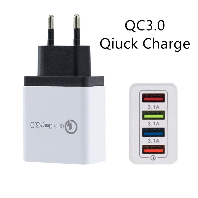Multi USB Qiuck Charger For IPhone 11 Pro Max Fast Charging For Xiaomi Mi Samsung 4 Ports Multiple Wall Moblie Phone Charger