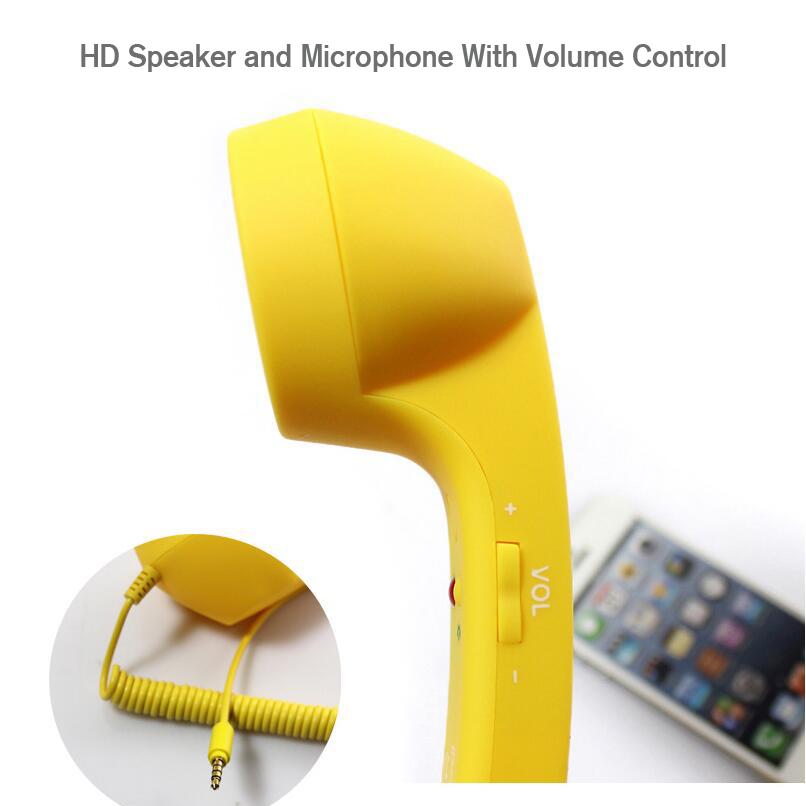 Retro 3.5mm Mobile Phone Telephone Receivers Cellphone Handset For Iphone Samsung Huawei Mini Mic Speaker Phone Call Receiver
