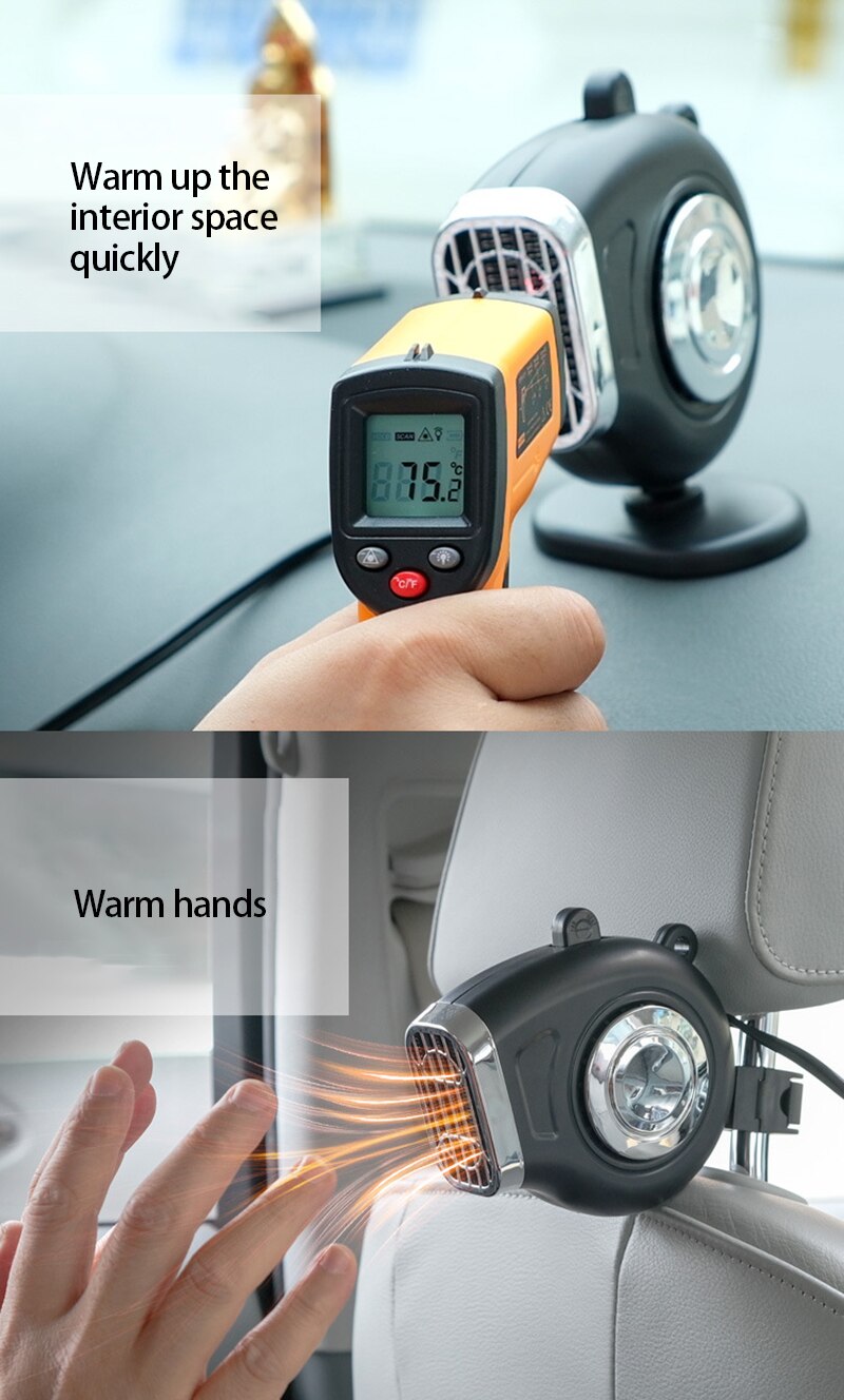 150W Universal Car Heater Fan 12V Warm Cold Dual Use Car Low Noise Defog Windscreen Fan Heater Demister Car Accessories