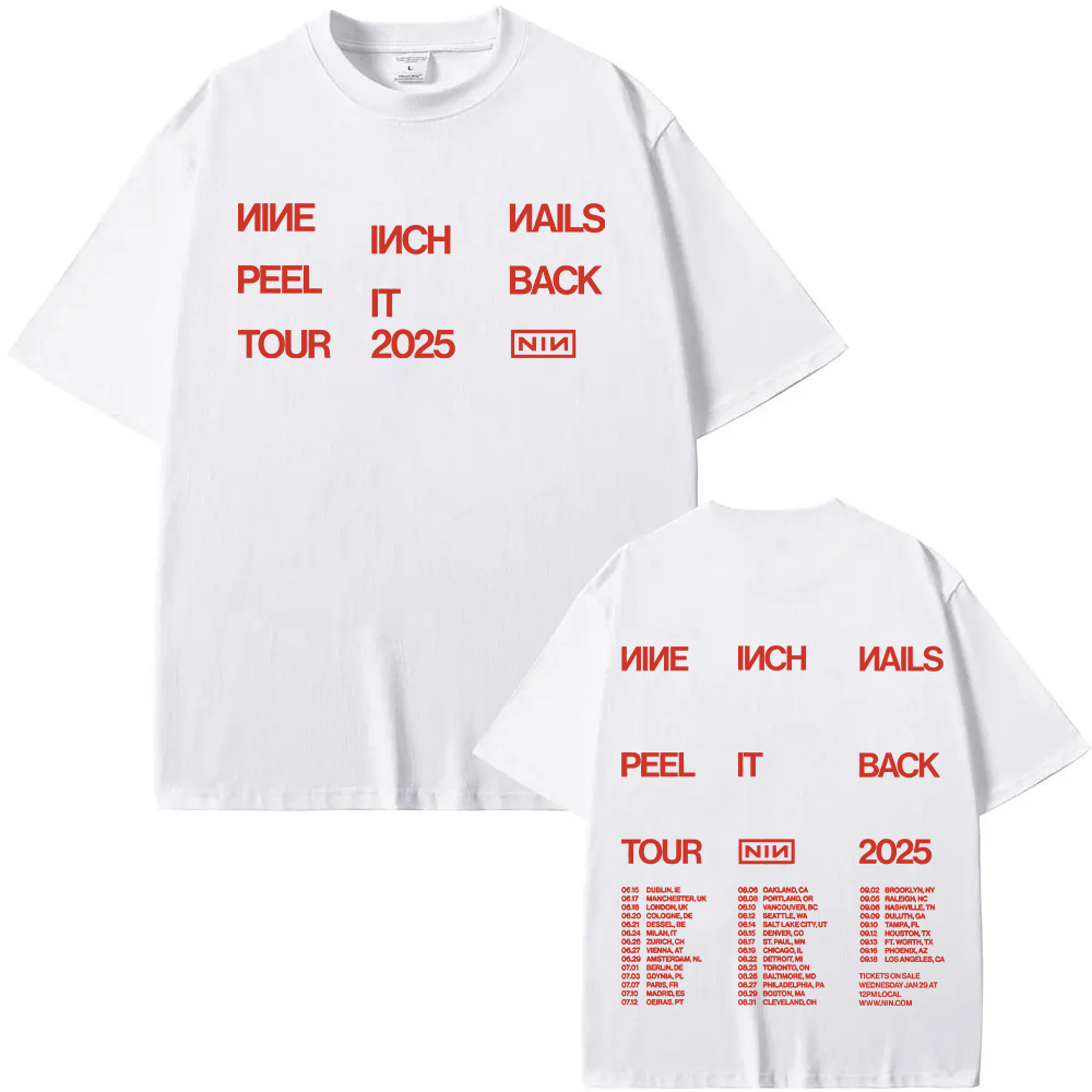 Nine inch nails peel it back tour-t-shirts til mænd og kvinder, sommer-t-shirts, blødt bomuldstøj: Xl / Blå