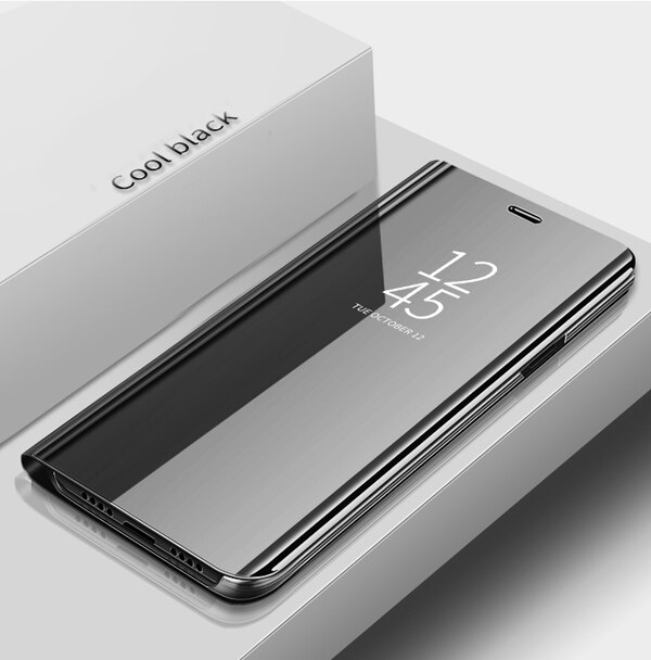 Inteligentne etui z klapką do Samsung Galaxy Note 10 Plus uwaga 10 lite lustro skóra protector pokrywa dla Samsung Not10 Plus lite nie 10: Note 10 / black