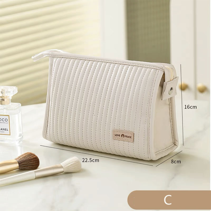 Stor makeup-pung, kosmetiktasker til kvinder, makeup-organisator, bærbar skønhedsetui, rejsetaske, toilettaske: Rød