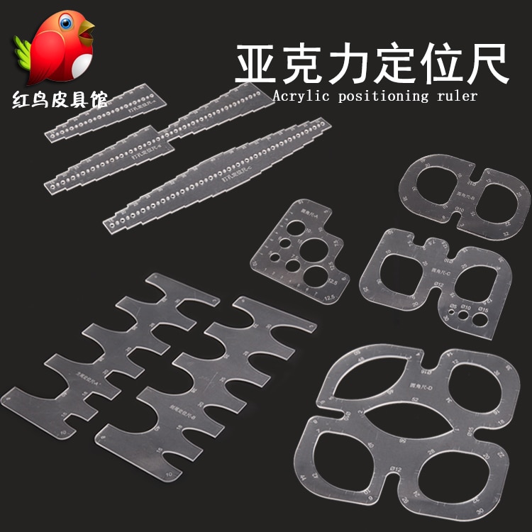 Positioning Ruler Manual DIY Leather Tool Acrylic Mold Belt Sword Tail Square Tail Rounded Foot Belt