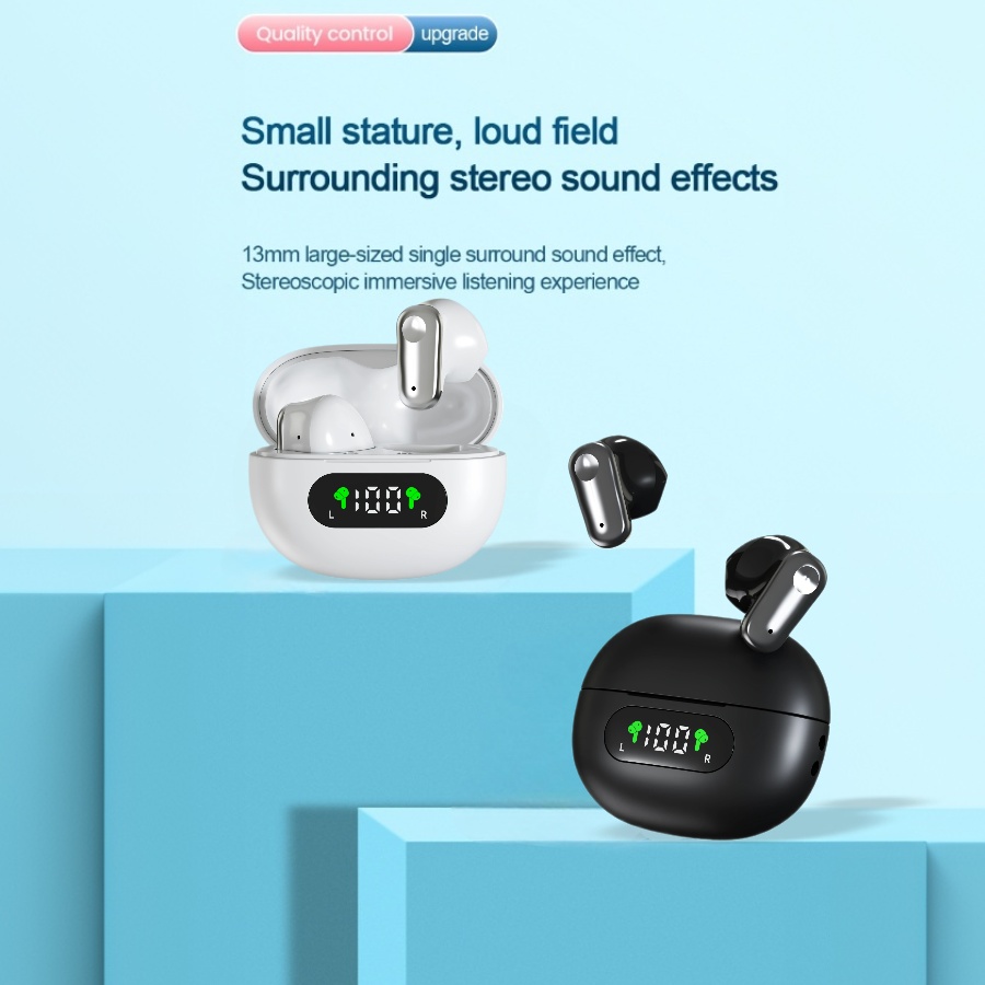 Auricolari wireless, auricolari in-ear tws touch control con display led, ideali per sport, musica e giochi, compatibili