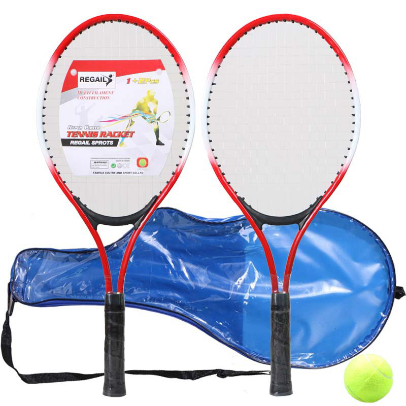 Set Van 2 Tiener Tennisracket Voor Kinderen Jeugd Beginners Training Nylon Netwerk Kabel Whth Gratis Een Stretchless Tennis bal