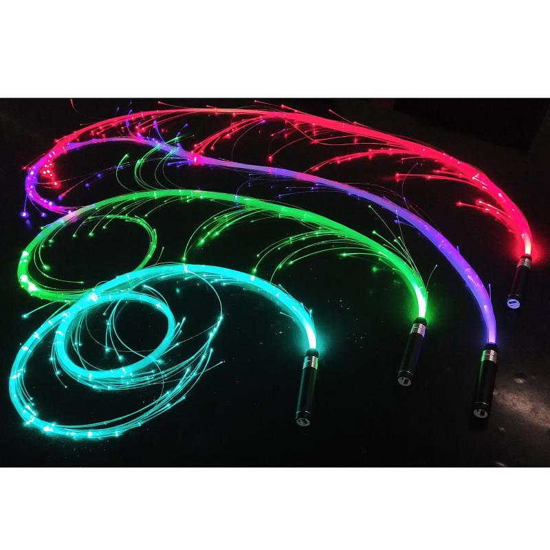 LED Licht Optik Fiber Lichter 17,8 m 3 Modi Fiber Optik Peitsche LED Beleuchtung Lange Lampe Lebensdauer Beleuchtung tanzen Hand seil Licht