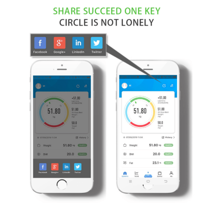 Smart Weight Scale Body Fat Measuring Instrument Human Body Composition Analyzer LCD Mobile Phone App Bluetooth Connection