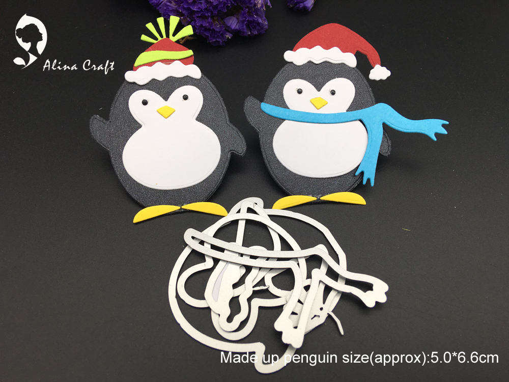 Alinacraft metal skæring dør pingvin vinter julemand opbygge dyr scrapbog papir håndværk album kort punch art skæreblad