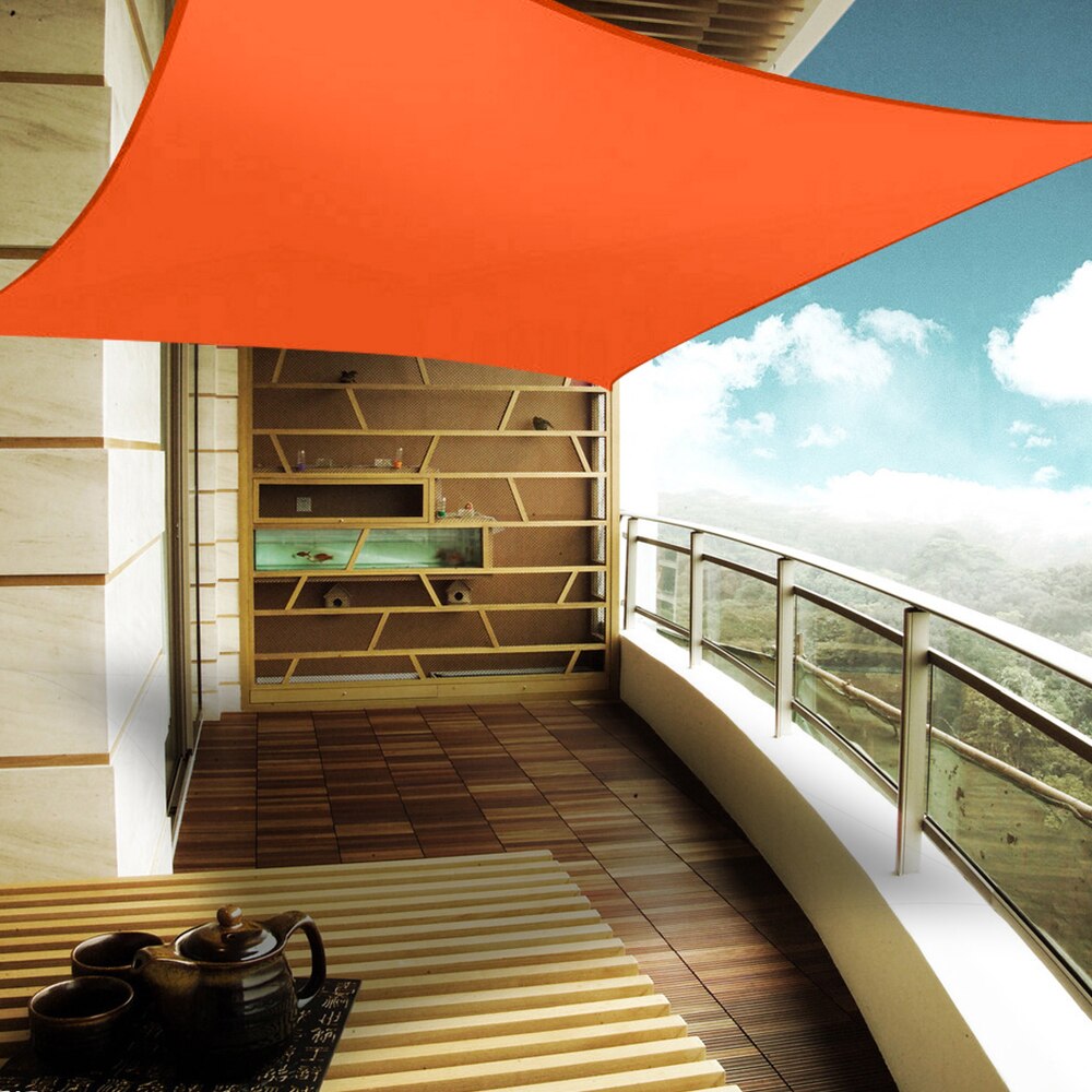 Waterproof Orange Square Rectangle All Size Shade Sail 300D UV Blocked Garden Terrace Canopy Swimming Sun Shade Camping Hiking