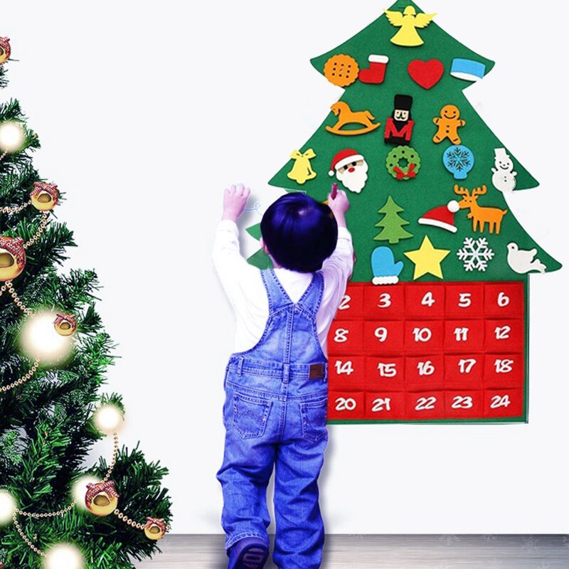 Colgante Calendario de Navidad lana fibra química suministros celebración múltiples funciones vacaciones único hogar Decoración invierno