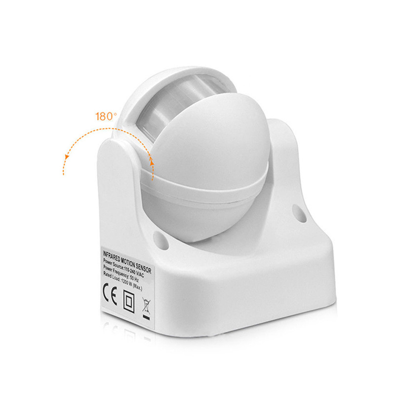 Interruptor de Sensor de 180 ° para exteriores, esférico, a prueba de lluvia, a prueba de polvo, PIR, Sensor infrarrojo de cuerpo humano