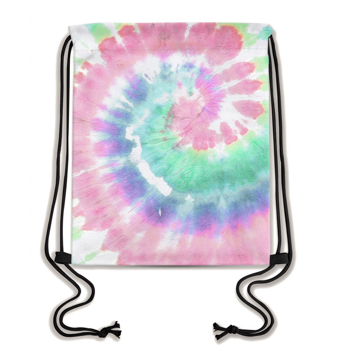 Deanfun Drawstring Bag Tie-dyed 3D Printed Pouch Bag Colorful Drawstring Backpack For Travel D60394