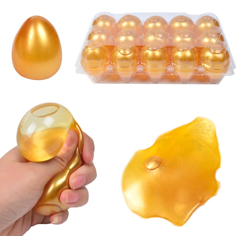 1pc hjerne tomatæg form gummi antistress reliever klemmer bold sjovt legetøj blødt klæbrig relief nyhed simulation squishy: Hvidt æg