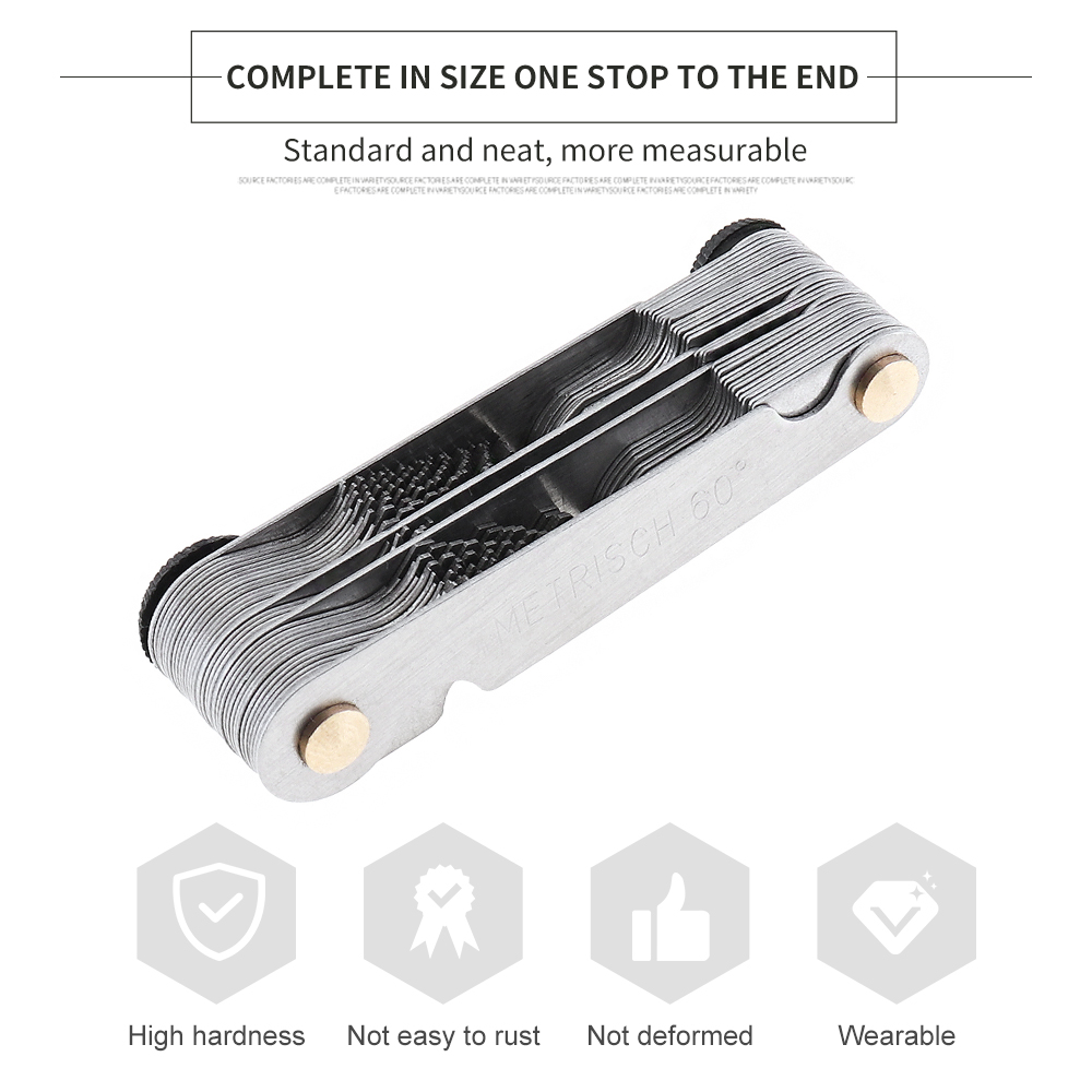 Metric Imperial 58pcs Blade US Screw Gauge SAE Whitworth 55 Degree &amp; Metrisch 60 Degree Thread Pitch Gauge for Measuring Tool