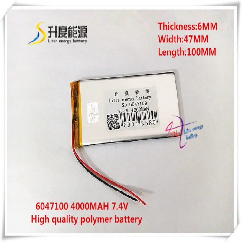 7.4V 4000mAh 6047100 lithium Polymeer ion batterij voor mobiele bank mp4 mobiele telefoon tablet pc power bank mp3