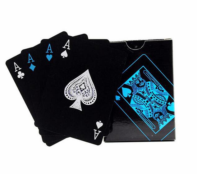 55 pz/ponte Rosso/Blu Nero Impermeabile Del Pvc Durevole Tipo macchia Carte da Gioco di Plastica retrò Posteriore Della Banda Magia trucco di Scena