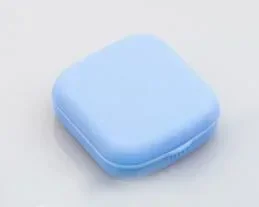 Scatola per lenti a contatto 1PC kit da viaggio carino Tasca mini custodia per lenti a contatto kit da viaggio Contenitore per lenti a specchio facile da trasportare: Blu