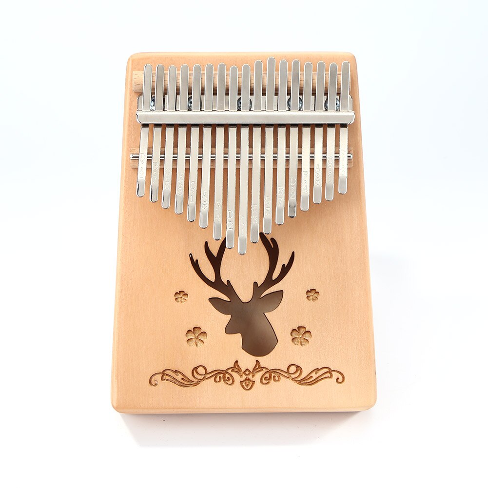 17 clés rennes imprimer Kalimba pouce Piano léger épicéa Instrument de musique Portable éléments de musique pour débutant
