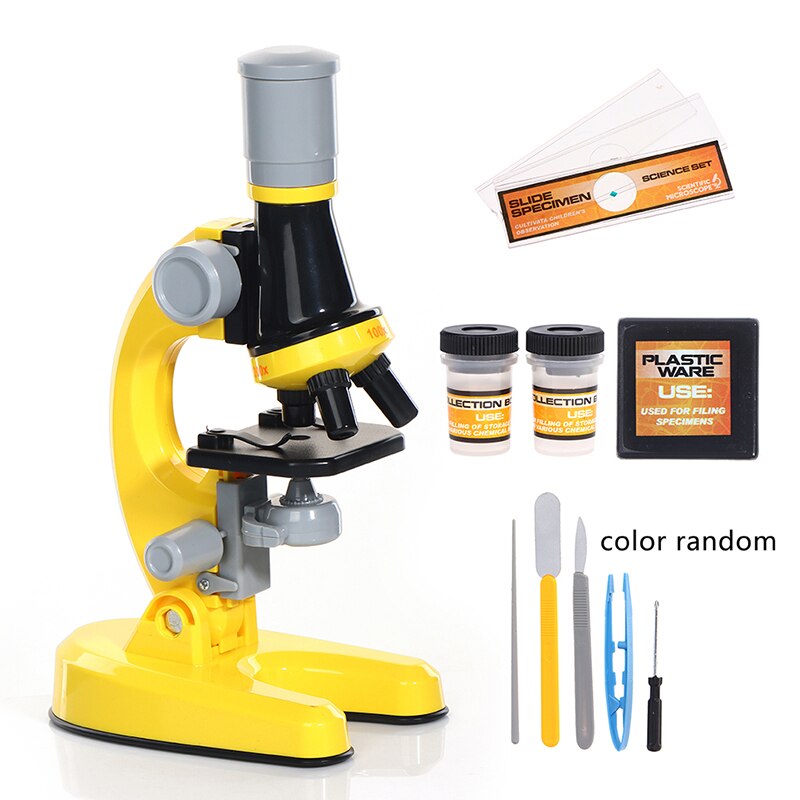 Children Biological Microscope Lab Science Education Microscope with LED Kit Adjustable Magnification Educational Equipment: YL