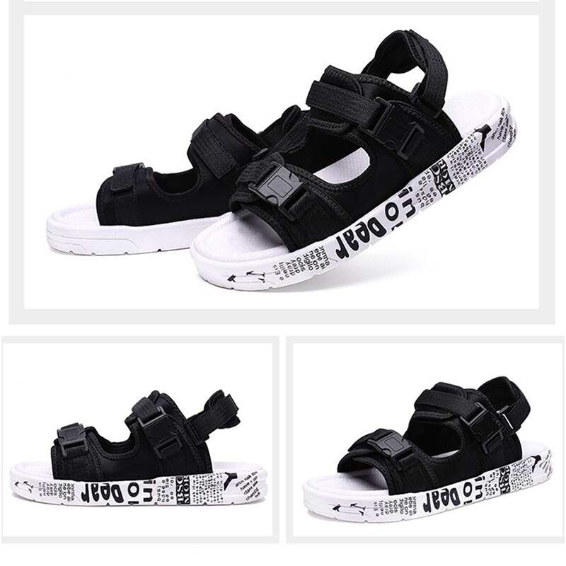 FZNYL 2 in 1 Herren Sandalen Sommer lässig Schuhe Hausschuhe unisex Schnalle Riemen Atmungs Nicht-Unterhose draussen Sandale größe 45: Weiß / 41