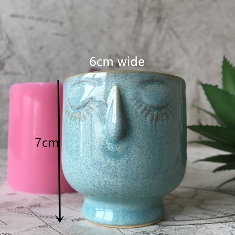 Pots de fleurs 3D en ciment pour hommes et filles, divers motifs, jardinière en béton, argile, plâtre, résine, fabrication artisanale: violet