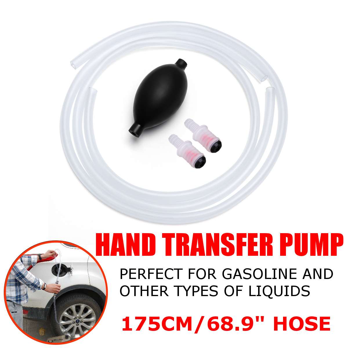 Oil Extractor Manual Pumping Unit Gasoline Suction Pipe With Ho.ses For Car Convenience Practical Durable