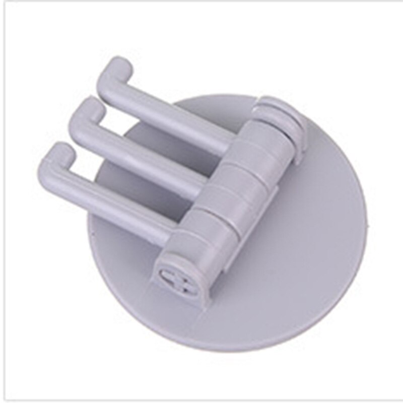 2PC Useful Adhesive Stick On Wall Hooks Clothes Cloth Hanger Hats Key Hanger: gray