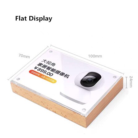 Magnetic Tabletop Wood Block Menu Holder Display Stand Counter Acrylic Picture Photo Frame Price Label Holder: 100x70mm Flat