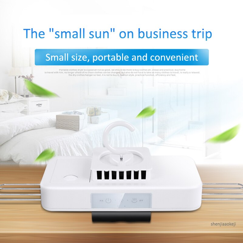 Draagbare mini wasdroger smart droge hanger JGJ-100 elektrische kleding drogen machine voor zakenreis/reizen/slaapzaal/ thuis