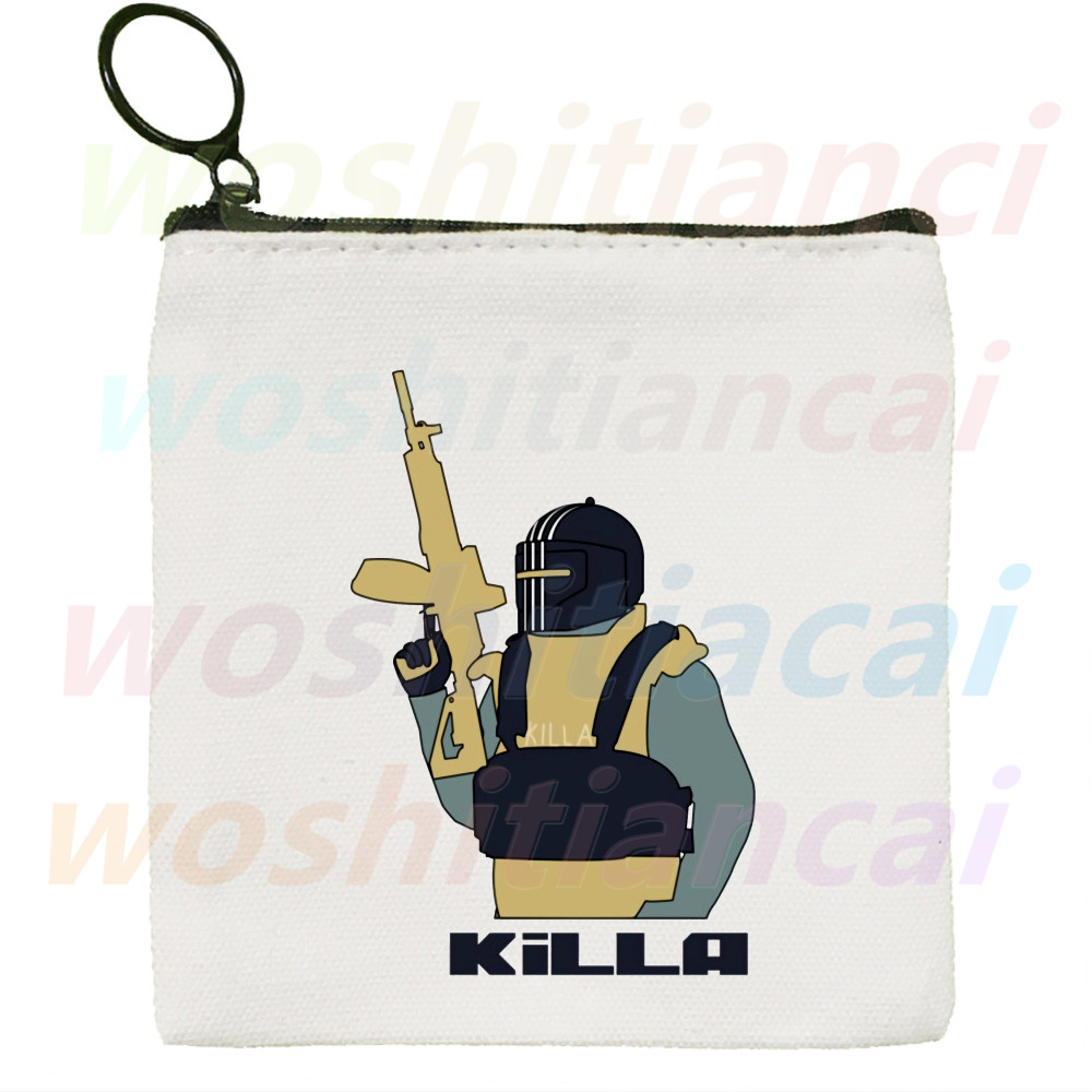 Escape From Tarkov Game Canvas Coin Purse Coin Purse Collection Canvas Bag Small Wallet Zipper Key Bag Hand: K