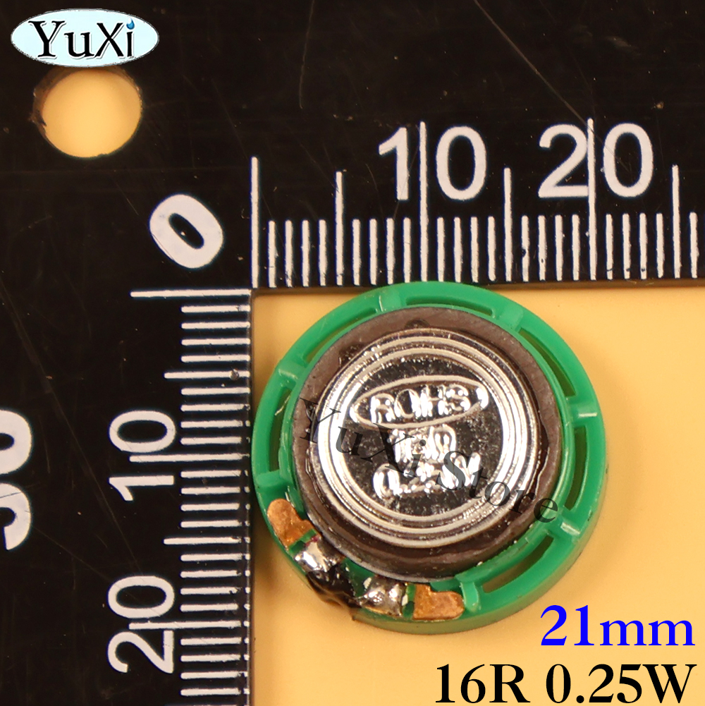 2 uds 16 Ohm 0,5 W 0,25 W altavoz de bocina 16R diámetro 21mm 23mm 27mm 29mm 36mm 40mm 20mm altavoces ultrafinos: Plata