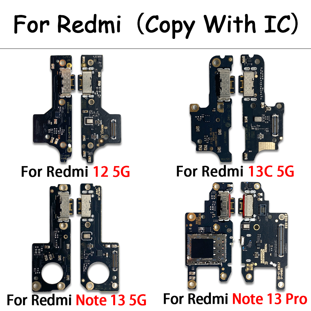 USB Charger Charging Port Dock Connector Microphone Flex Cable For Xiaomi Redmi 12C Note 12 4G 13 Pro Plus 5G 12s Fast charging