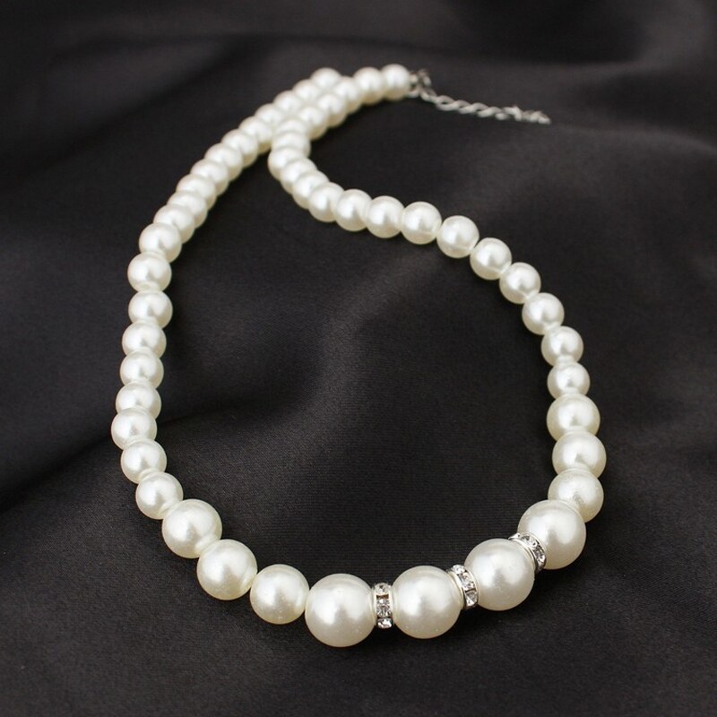 Classic White Pearl Jewelry Sets Necklace Bracelet Earrings Bridal Pearl Sets Women Party Jewelry Wedding Jewlery Christmas