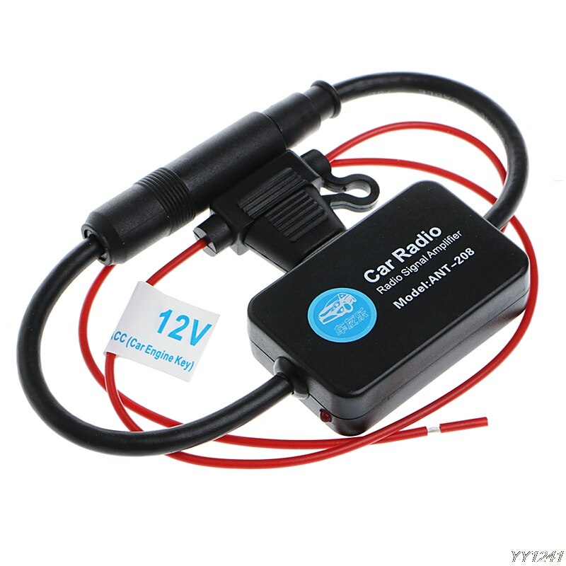12v 25db ant -208 bil fm radio antenn förstärkare booster med indikator modell