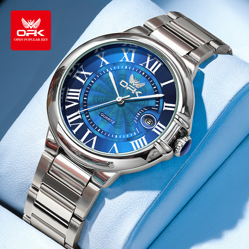 OPK 6039 Herenhorloge Origineel Quartz Horloge Waterdicht Lichtgevende Horloges Voor Man Automatische Datum Horloge Met Doos Reloj Hombre: Bronze