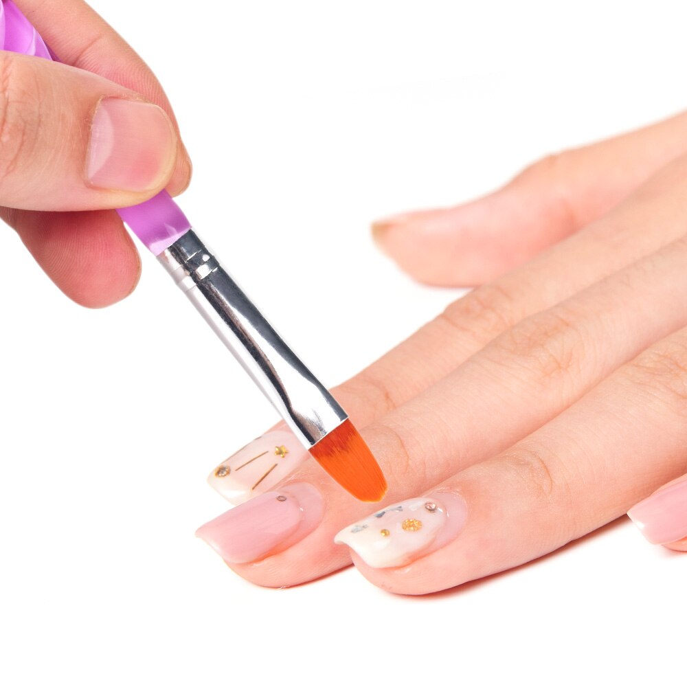 7 stk/sæt nail art penselpenne akryl neglebørster uv gel neglelak maling tegnebørster sæt manicure værktøjssæt