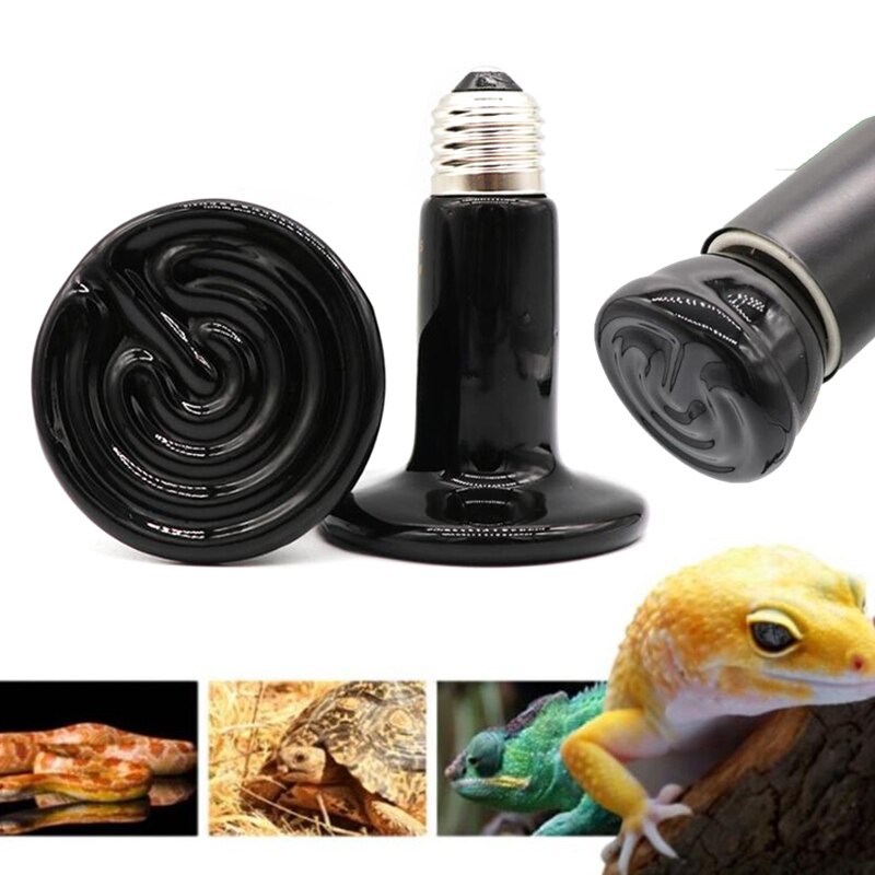Mini lámpara de calefacción de cerámica infrarroja para reptiles, emisor de calor de 220V-240V, Bombilla de 50W, 75W, 100W, E27, bombillas cálidas para tortugas