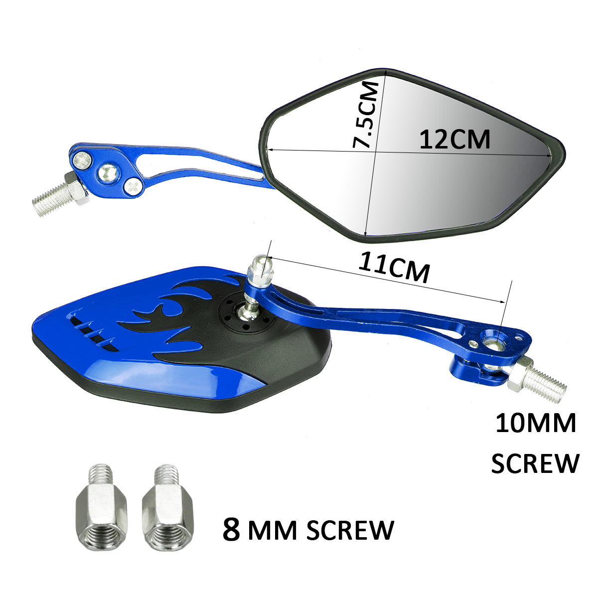 2 stks/set 360 Graden Rotatie Motorrijwiel Scooter Universal Motorcycle Achteruitkijkspiegels Motorbike Zij Spiegels 8/10mm