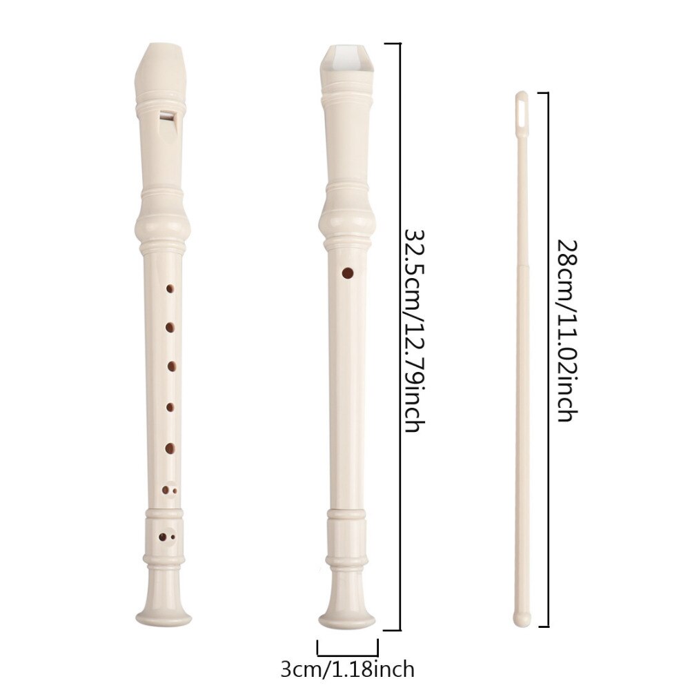 C Key-clarinete Soprano desechable con 8 agujeros para niños, instrumento para principiantes con tabla de huellas, palo de limpieza
