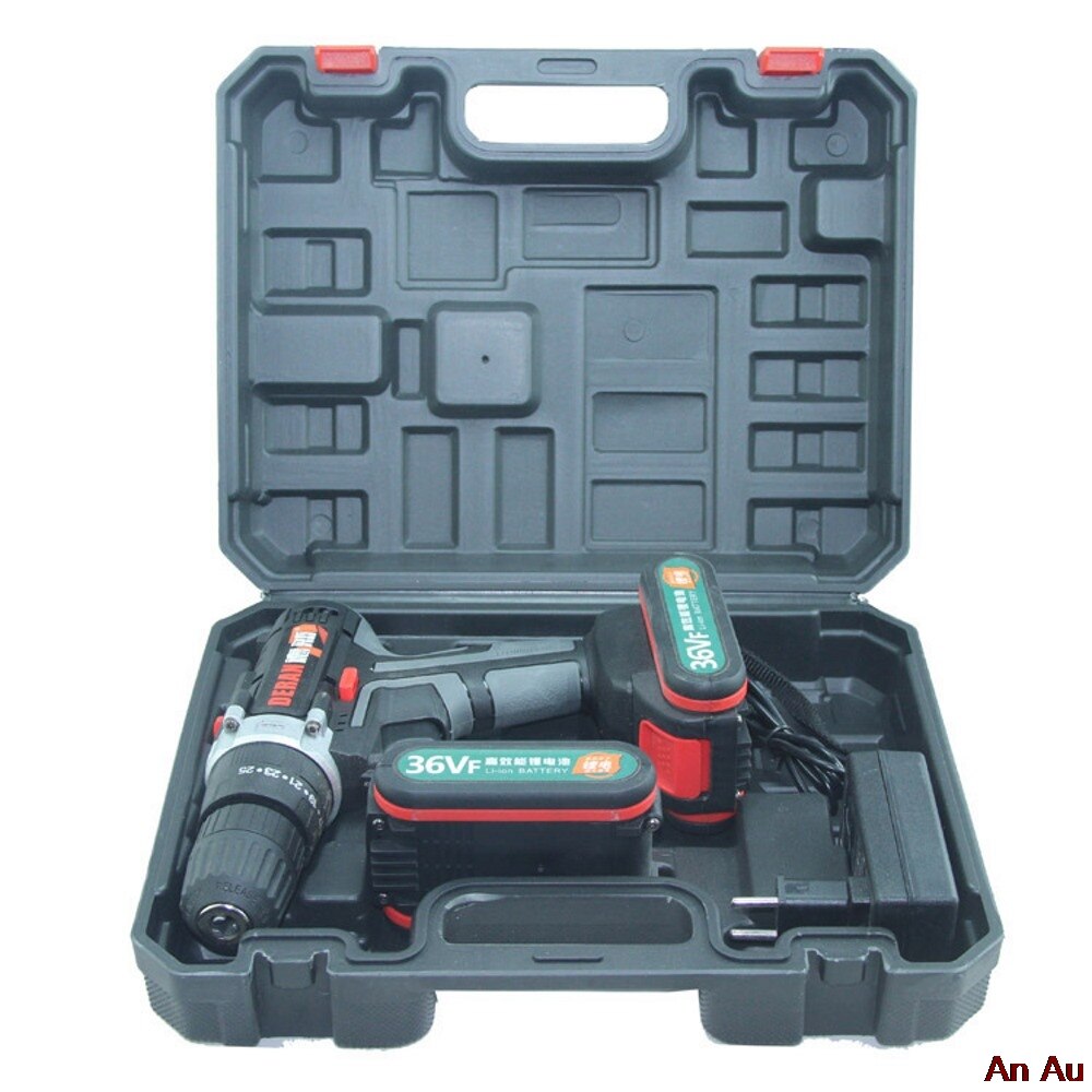 Rechargeable battery drill cordless impact 2 speed DIY electric screwdriver 6500mah power tool with flashlight 36V