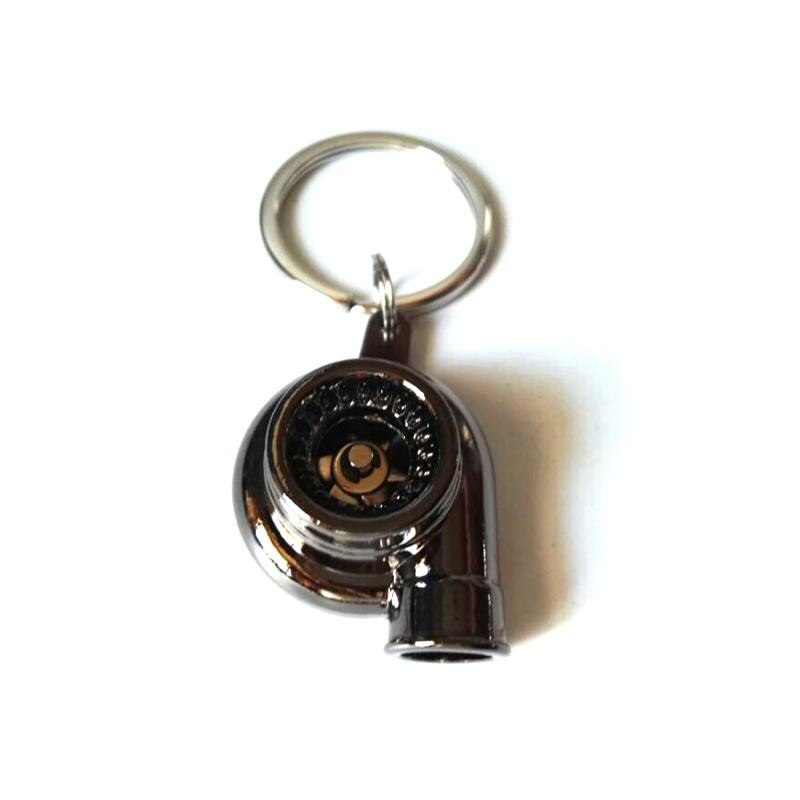 Metal Keychain Turbocharger Turbocharging Turbo Style Keyring Key chain: Black
