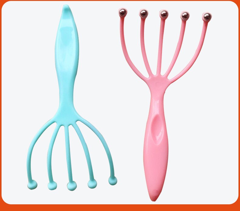 Hand-Held Head Massager Scalp Massager Staal Bal Hoofd Massager Ontspanning Vijf Vinger Massage Tool Voor Hoofd