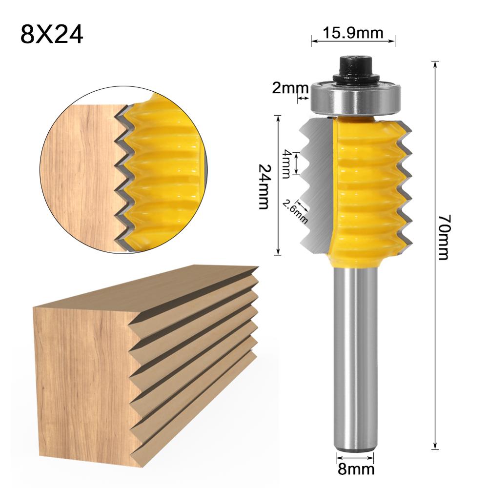 8mm skaft forhøennå panel"v" skjøtebiter fingerskjøt limfreser til tretapp treverk konus tapper fresing maskin: 8 x 24