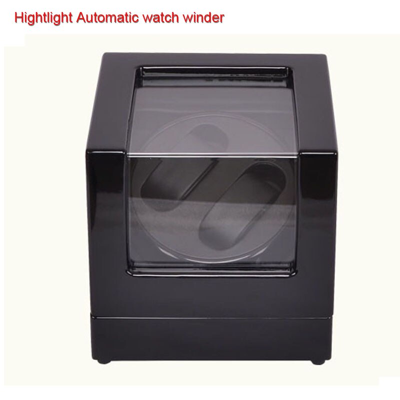 Orginal Black Highlight Wooden Watch Winder,5 Modes rotation Quite Motor Automatic Watch Winders
