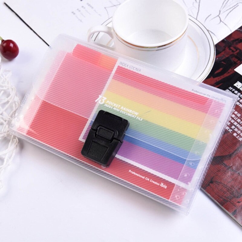 Multi-layer File Wallet A6 Receipt Folder File Organizer Folder Document Folder Box for Adult School Office Business Travel