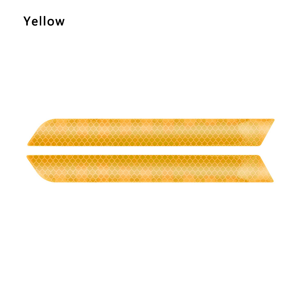 2Pcs Car Reflector Rearview Mirror Reflective Sticker Truck Vehicle Strip Tape Waterproof DIY Car Exterior Styling Accessories: B-yellow2-21.5x2.5cm