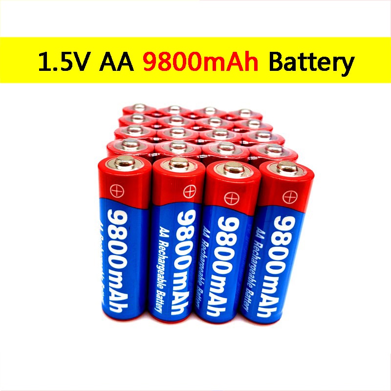 100% Aa Oplaadbare 1.5V 9800Mah 1.5V Ni-Mh Oplaadbare Aa Batterij Voor Led Licht Speelgoed camera Microfoon
