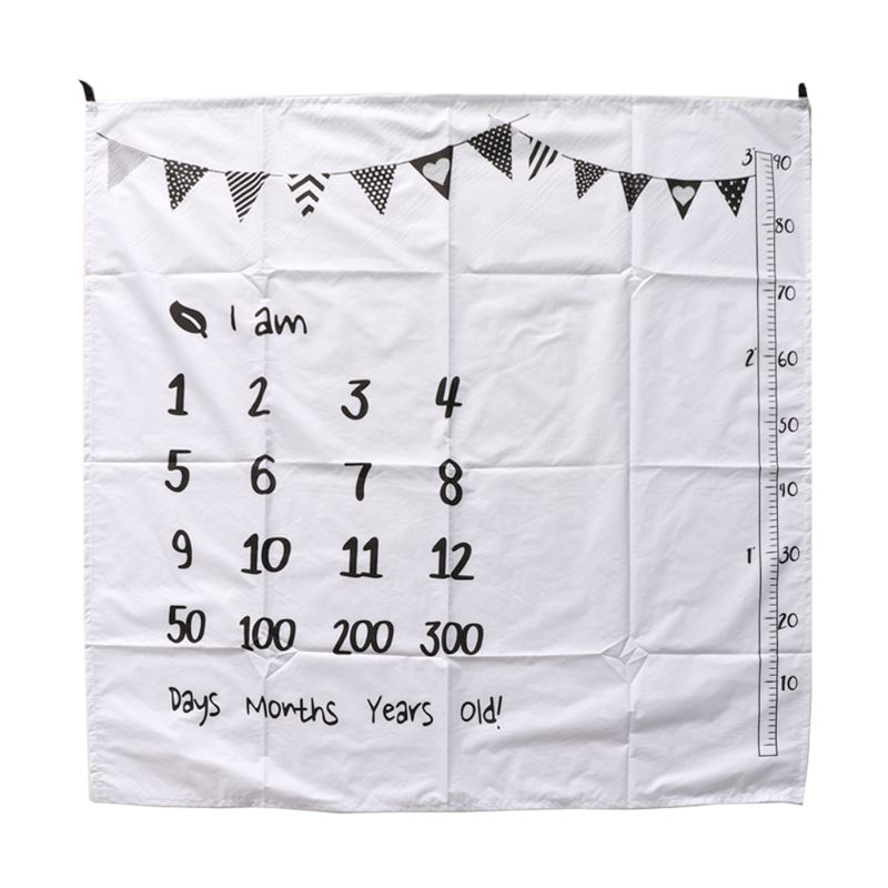 100X100Cm Baby Milestone Dekens Mousseline Pasgeboren Fotografie Achtergrond Props Baby Inbakeren Wrap Bed Quilt Kinderen Badhanddoek