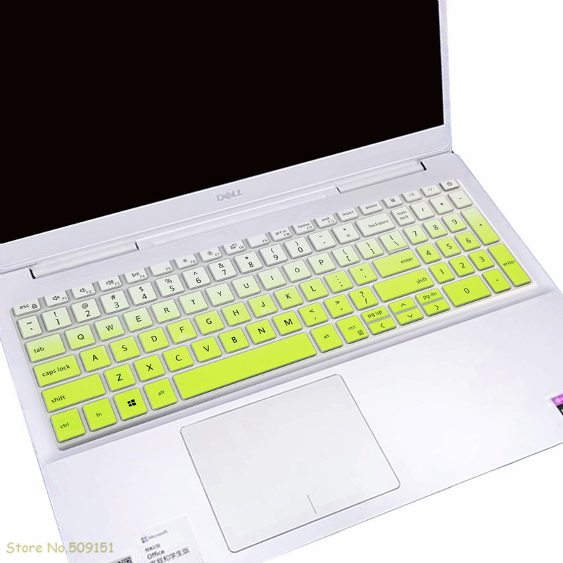 For Dell Inspiron 15 3000 3501 3502 3593 3505 , inspiron 15 5501 5502 5505 5508 Laptop Keyboard Cover Skin Protector: Gradual green